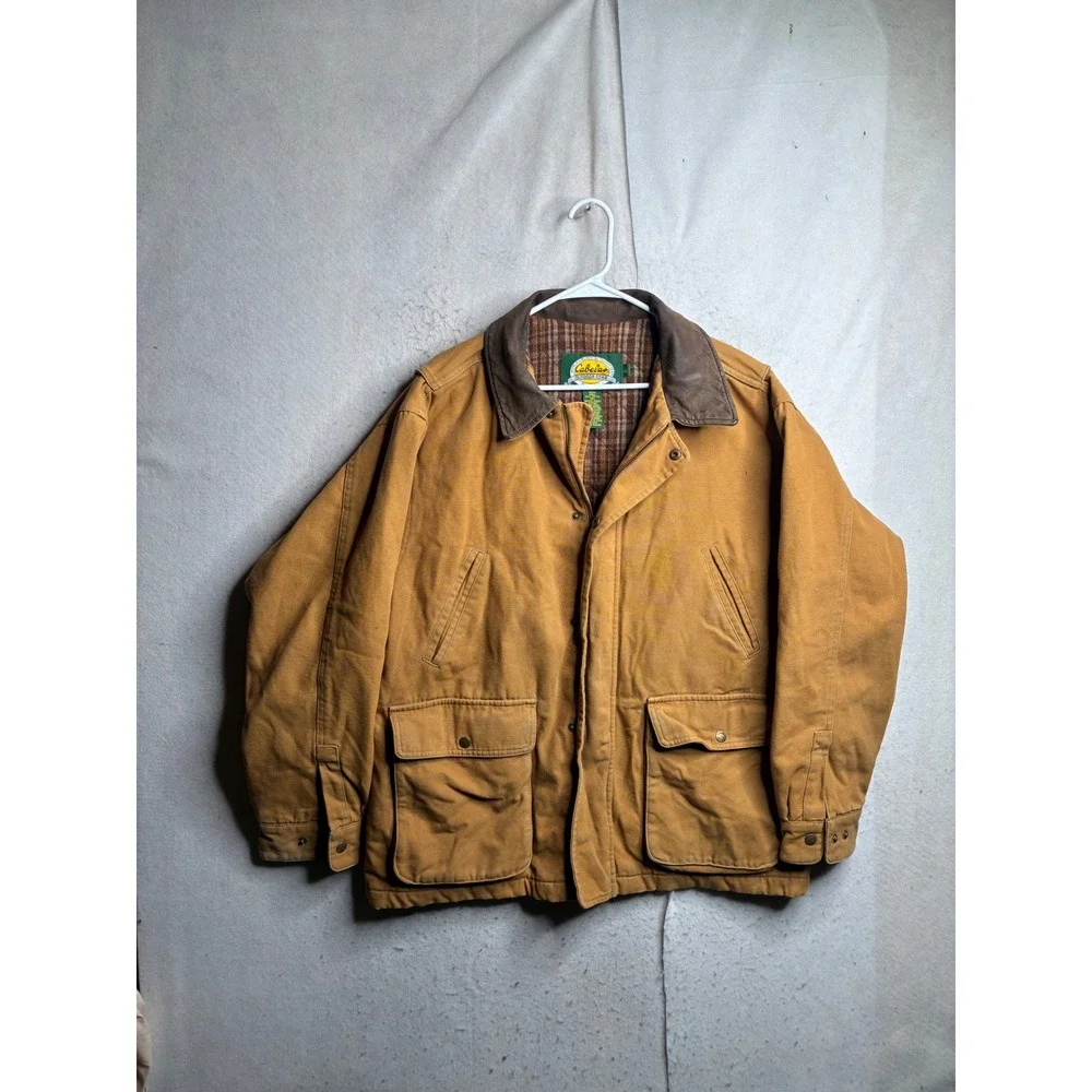 Cabelas Outdoor Gear Mens Canvas Barn Coat Leather Trim Plaid Lined Tan Large
